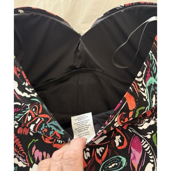 NWT ANNE COLE UPF 50 Petal Paisley Gathered 1 One Piece Swim Bathing Suit Medium - Picture 5 of 6